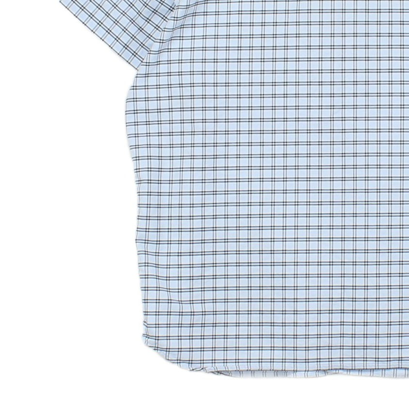 Mens Check Shirt Short Sleeve Button Up