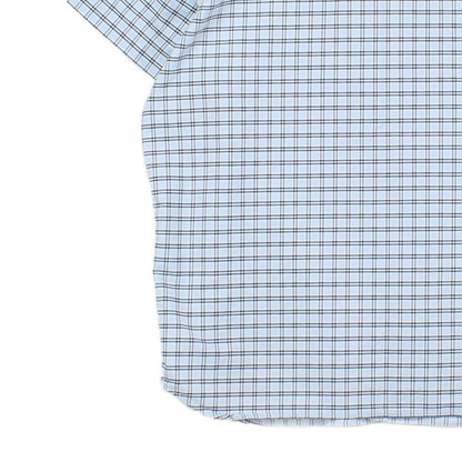 Mens Check Shirt Short Sleeve Button Up