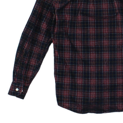 Mens Corduroy Plaid Shirt Long Sleeve