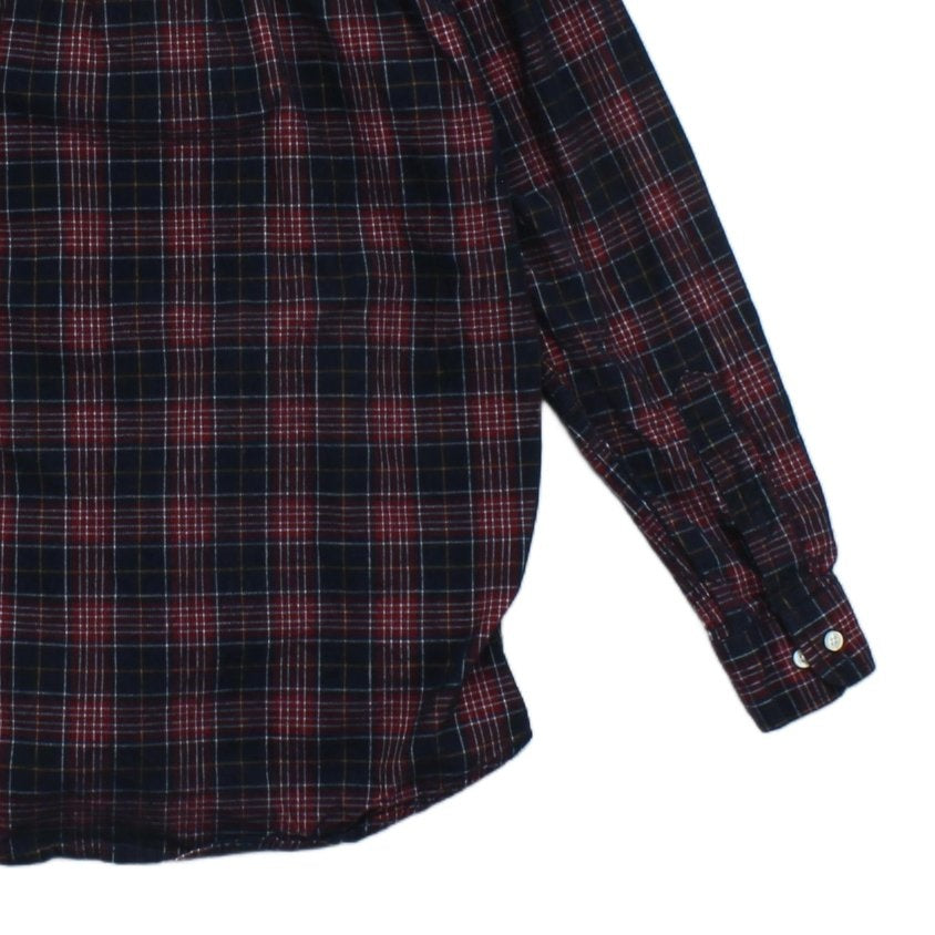 Mens Corduroy Plaid Shirt Long Sleeve