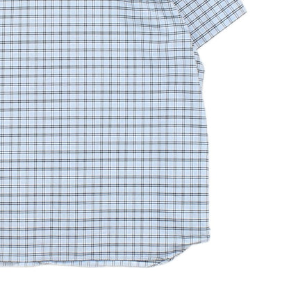 Mens Check Shirt Short Sleeve Button Up