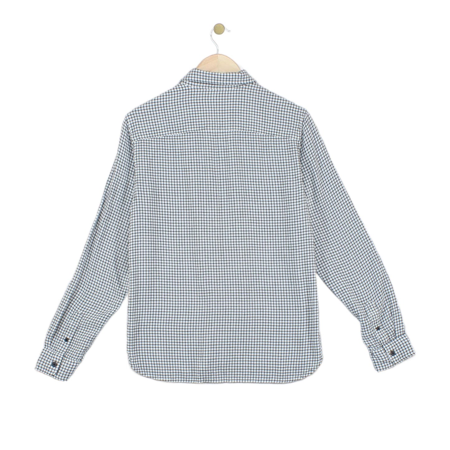 Mens Shirt Check Button Up Long Sleeve