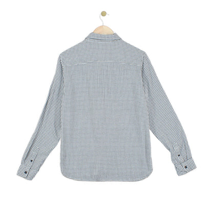Mens Shirt Check Button Up Long Sleeve