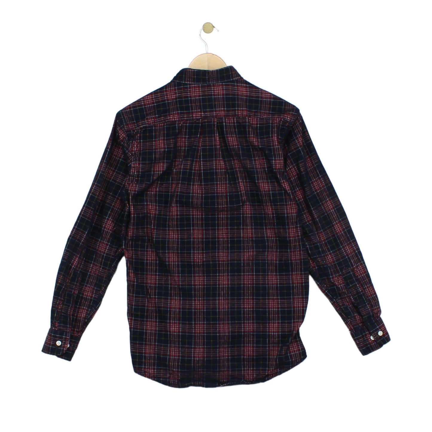 Mens Corduroy Plaid Shirt Long Sleeve