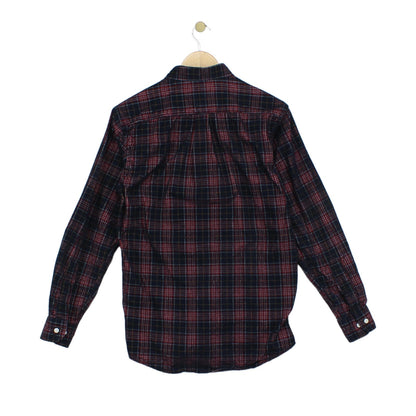 Mens Corduroy Plaid Shirt Long Sleeve