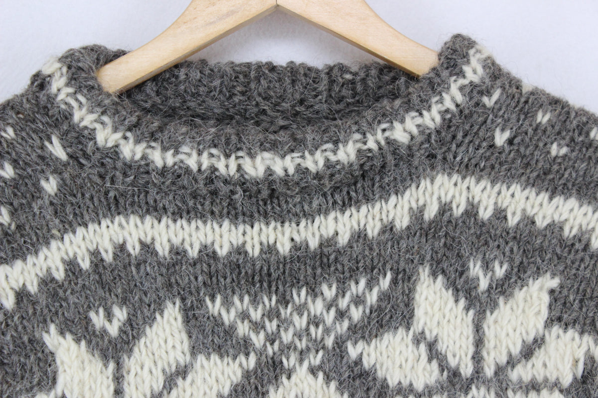 Womens Fair Isle Jumper Chunky Knit Winter