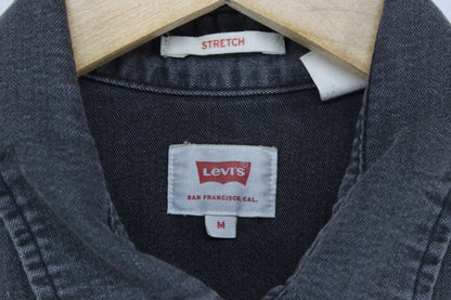 Mens Denim Shirt Stretch Western