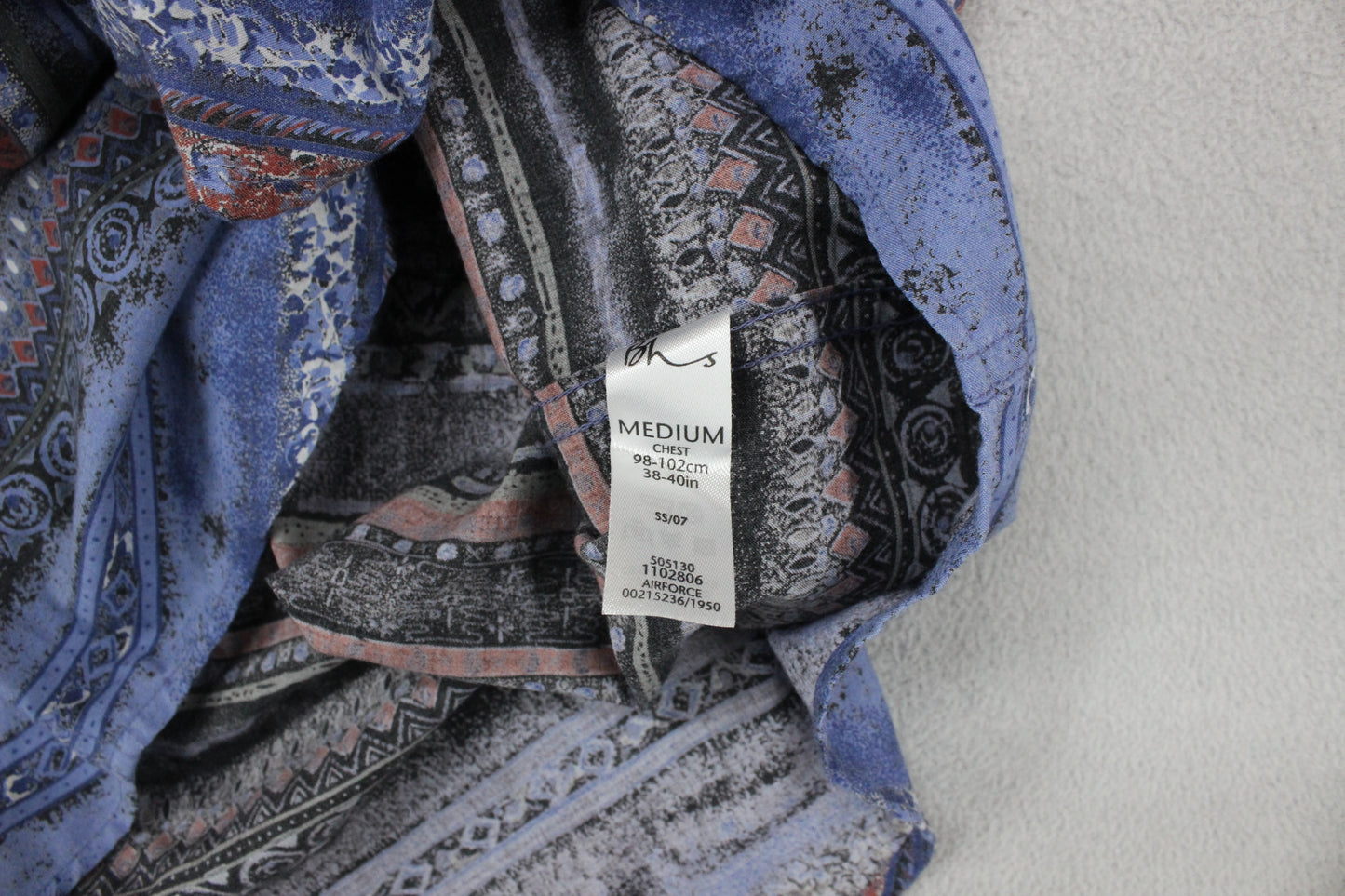 Mens Patterned Shirt Casual Short Sleeve Viscose Cotton