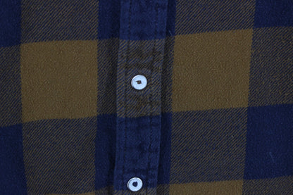 Mens Flannel Plaid Shirt Snap Long Sleeve