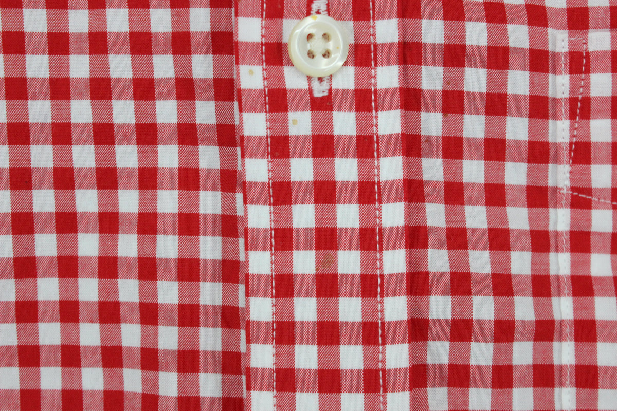 Mens Gingham Check Shirt Regular Fit Cotton