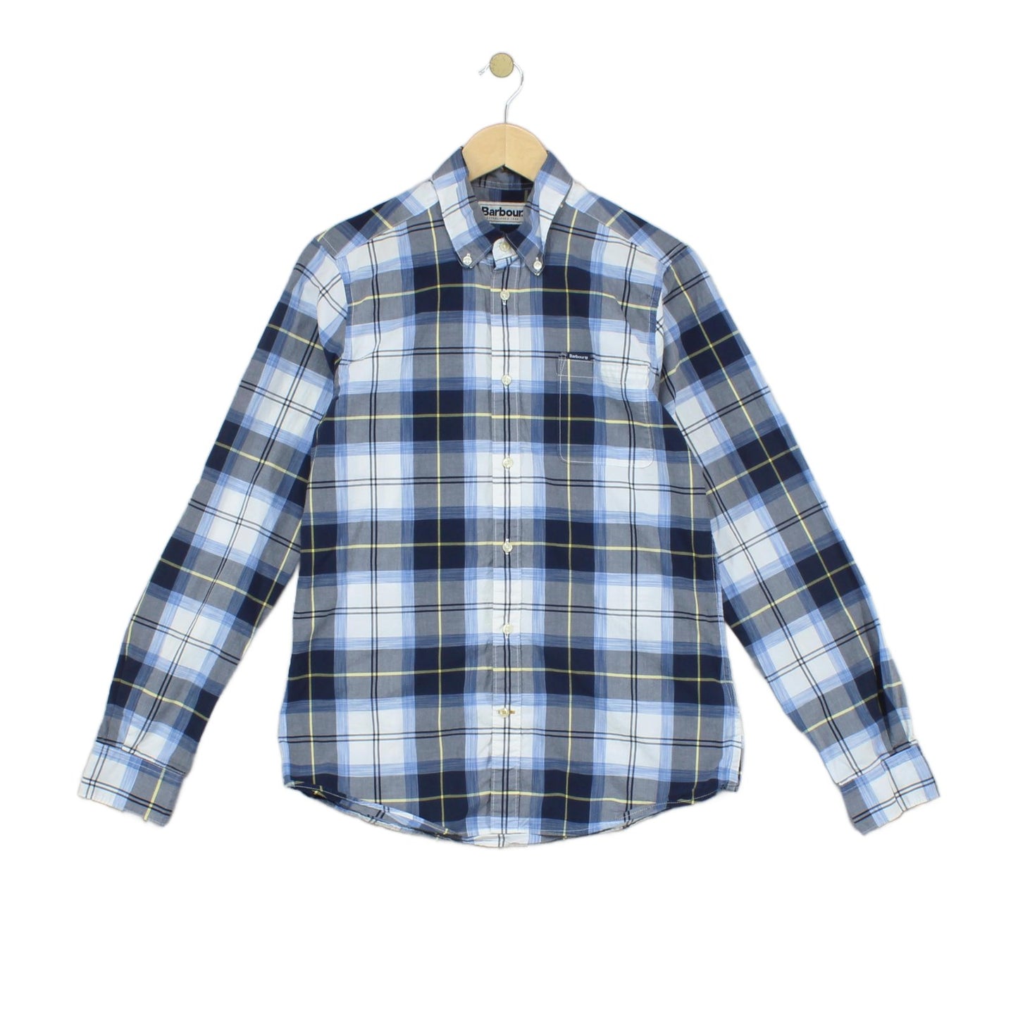 Mens Check Shirt Long Sleeve Button Up Tailored Fit