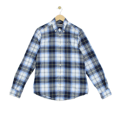 Mens Check Shirt Long Sleeve Button Up Tailored Fit