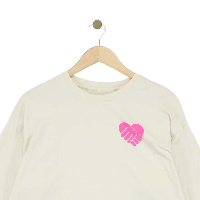 Womens Graphic T-Shirt Heart Long Sleeve Crew Neck