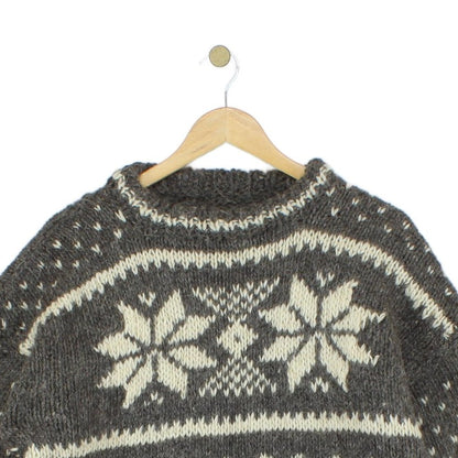 Womens Fair Isle Jumper Chunky Knit Winter