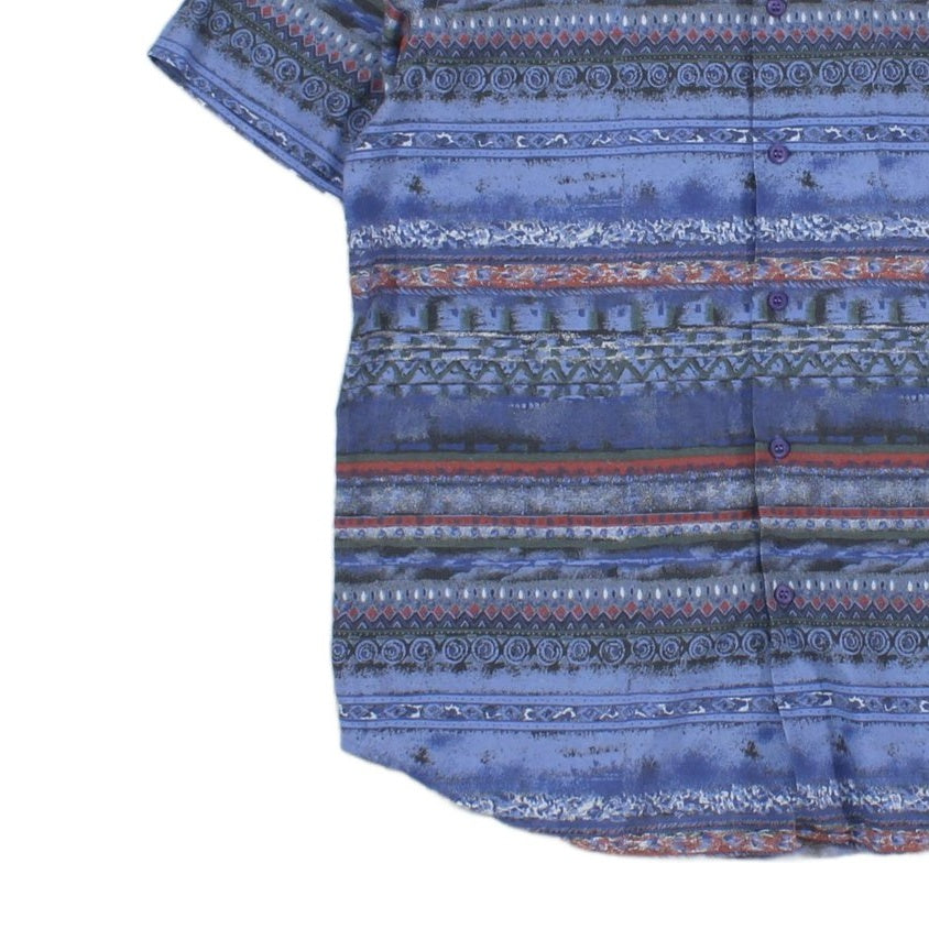 Mens Patterned Shirt Casual Short Sleeve Viscose Cotton