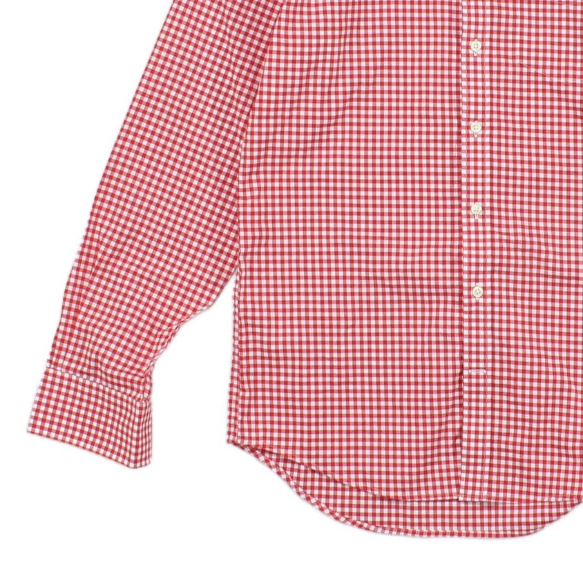 Mens Gingham Check Shirt Regular Fit Cotton
