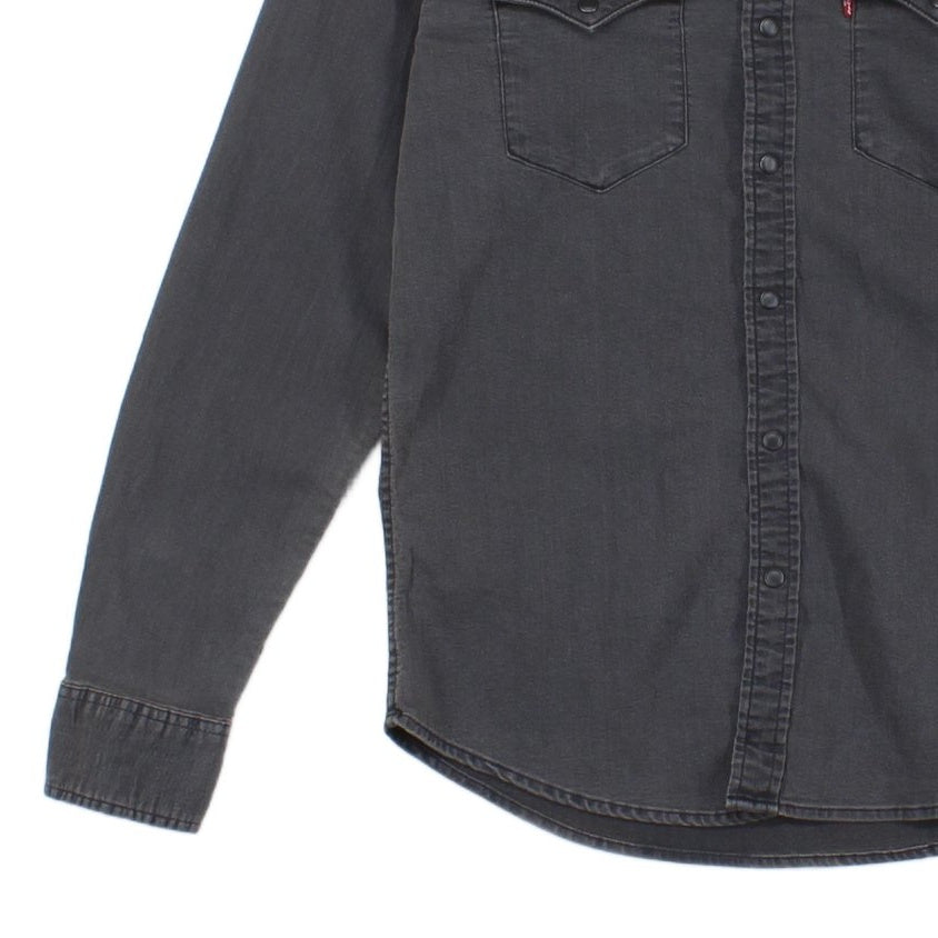 Mens Denim Shirt Stretch Western