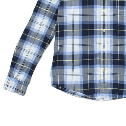Mens Check Shirt Long Sleeve Button Up Tailored Fit
