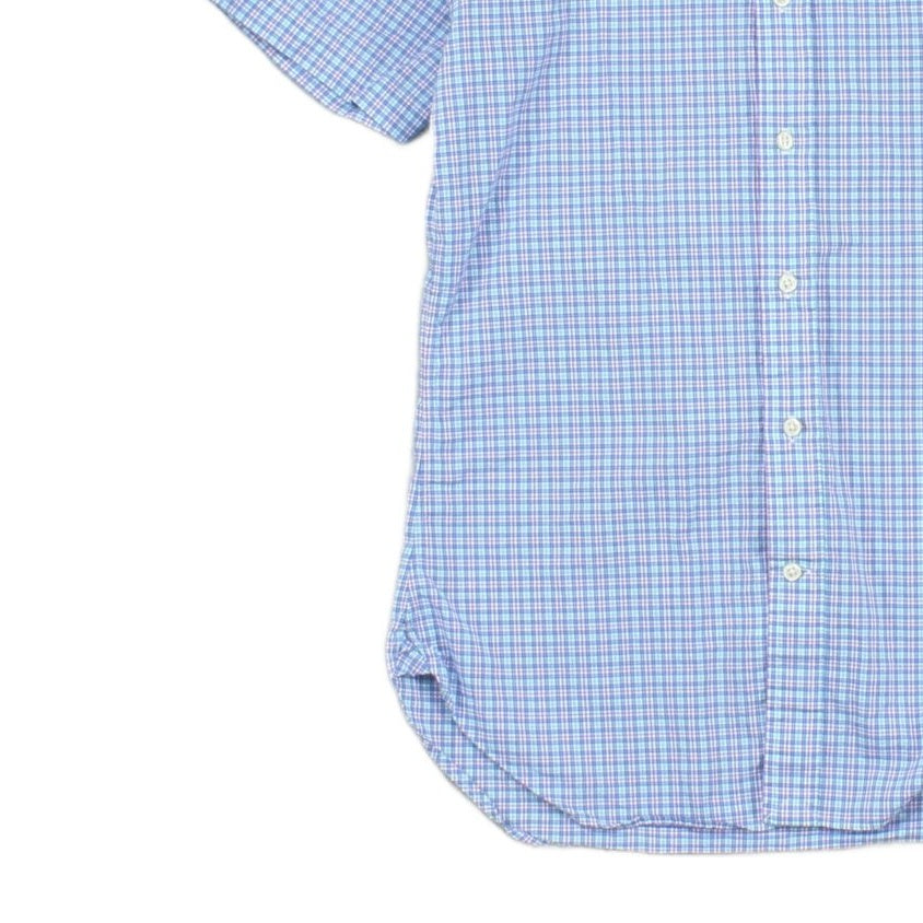 Mens Shirt Gingham Short Sleeve Classic