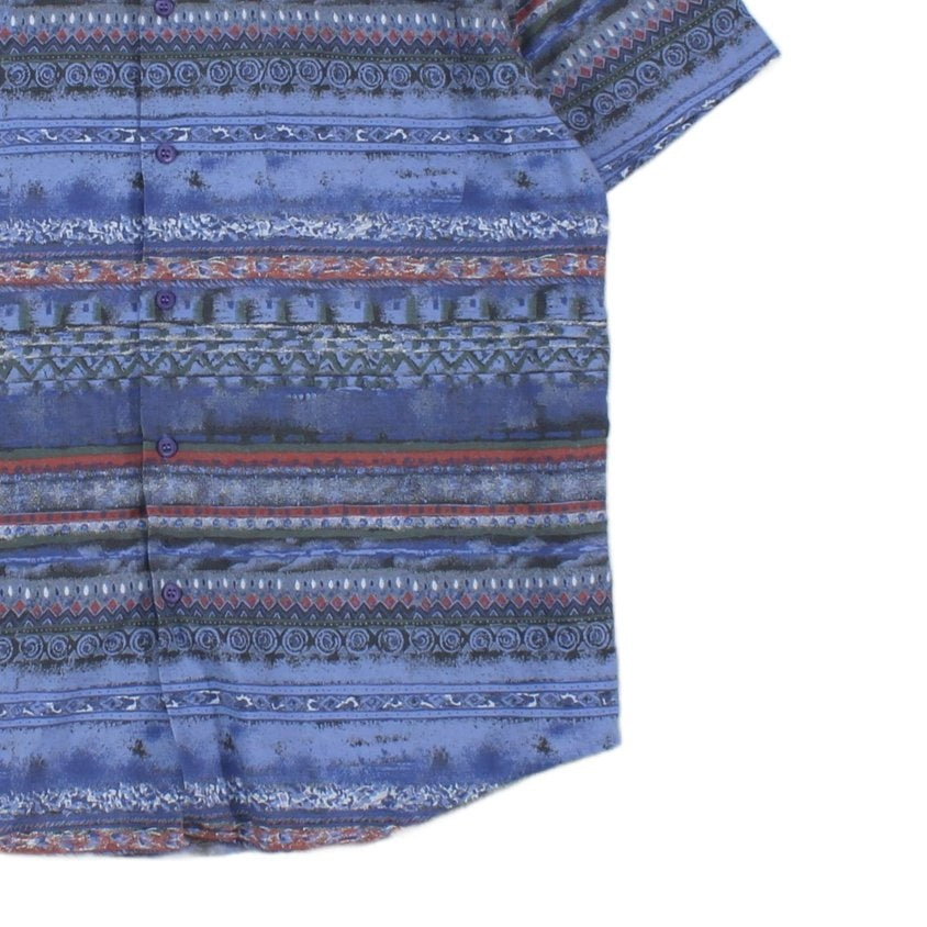 Mens Patterned Shirt Casual Short Sleeve Viscose Cotton