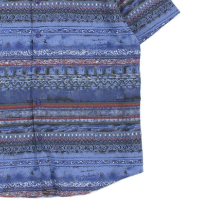 Mens Patterned Shirt Casual Short Sleeve Viscose Cotton