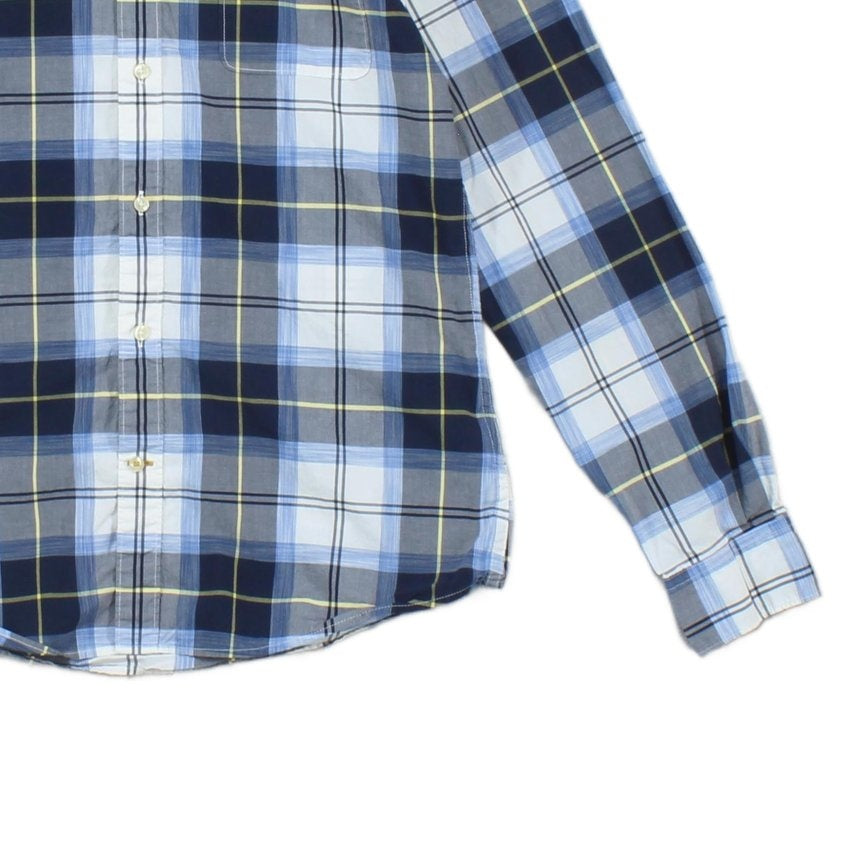Mens Check Shirt Long Sleeve Button Up Tailored Fit