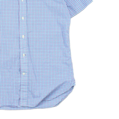 Mens Shirt Gingham Short Sleeve Classic