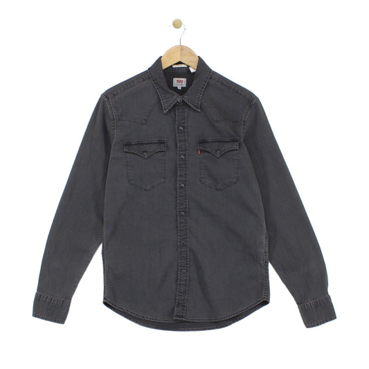 Mens Denim Shirt Stretch Western