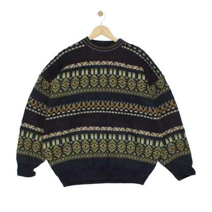 Mens Oversized Jumper Patterned Knit