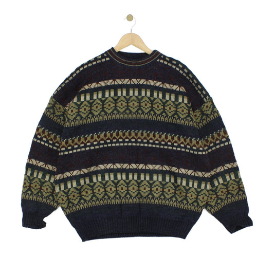 Mens Oversized Jumper Patterned Knit