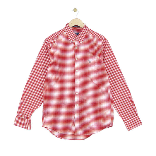 Mens Gingham Check Shirt Regular Fit Cotton