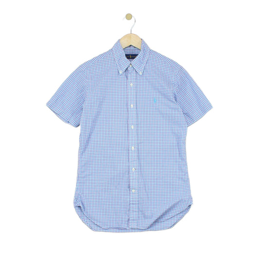 Mens Shirt Gingham Short Sleeve Classic