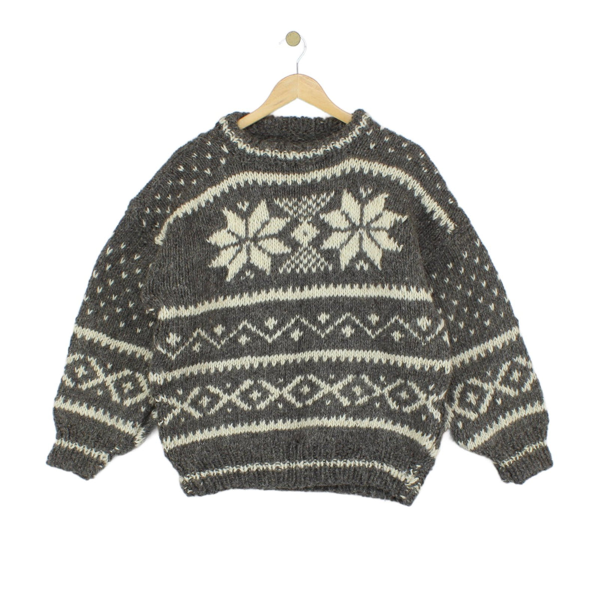 Womens Fair Isle Jumper Chunky Knit Winter