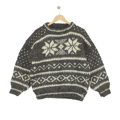 Womens Fair Isle Jumper Chunky Knit Winter