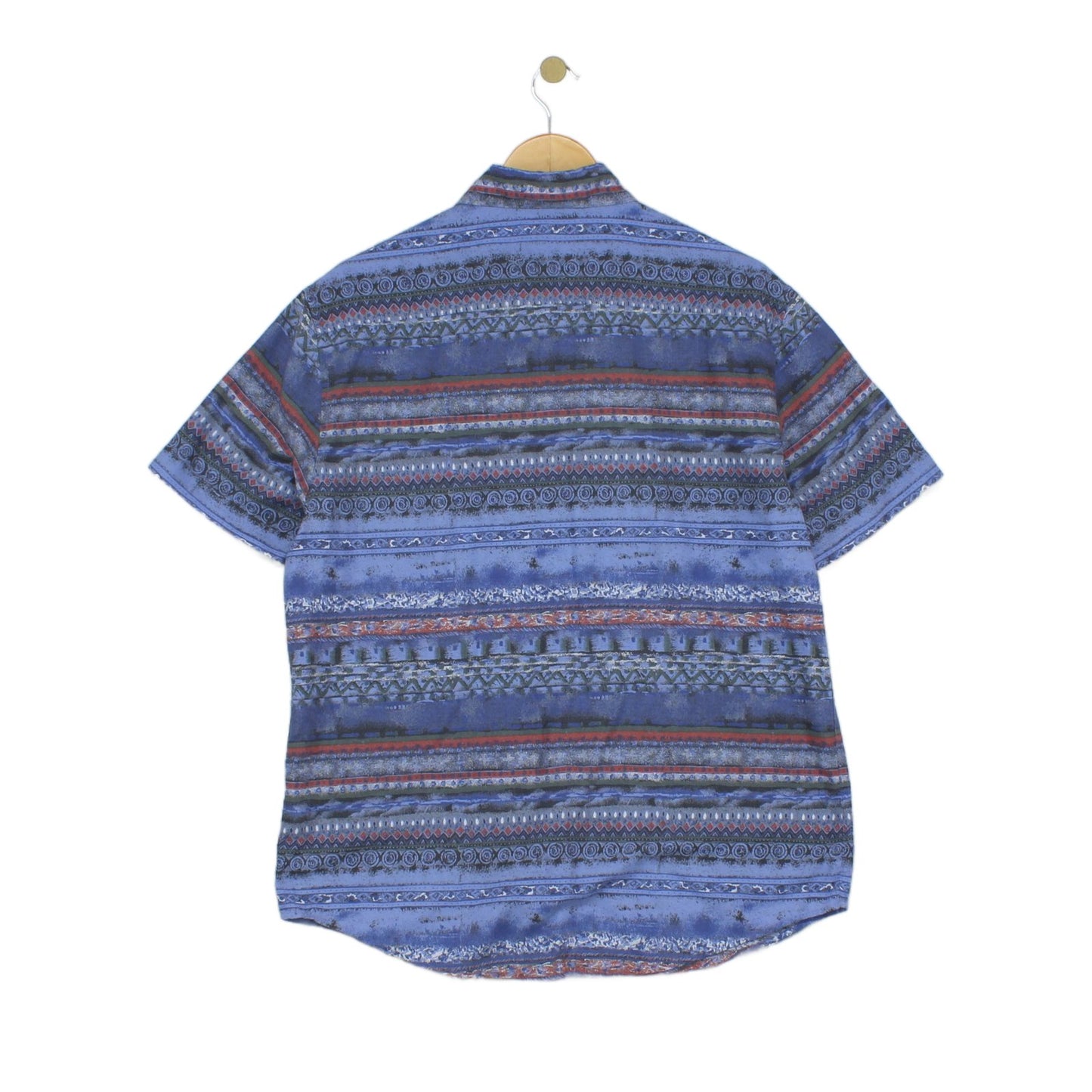 Mens Patterned Shirt Casual Short Sleeve Viscose Cotton