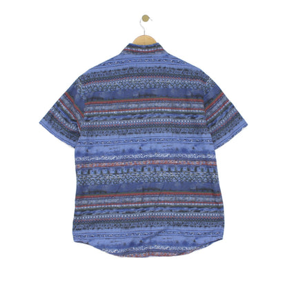 Mens Patterned Shirt Casual Short Sleeve Viscose Cotton
