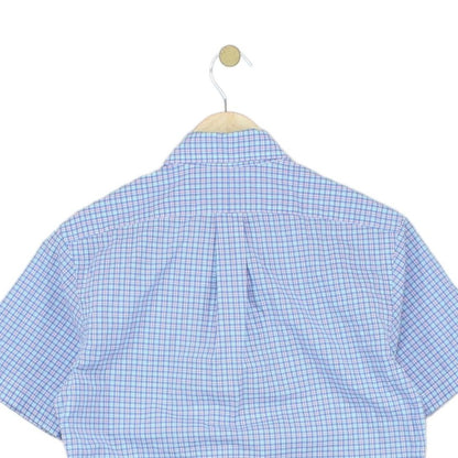 Mens Shirt Gingham Short Sleeve Classic