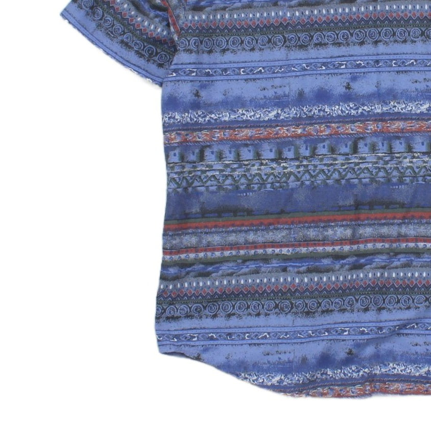 Mens Patterned Shirt Casual Short Sleeve Viscose Cotton