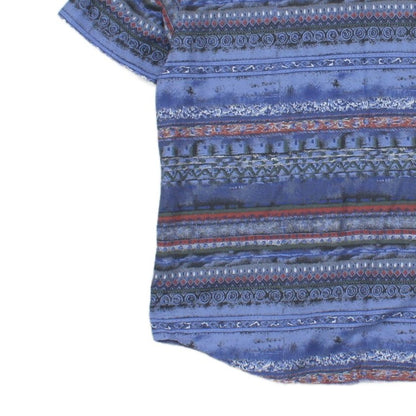 Mens Patterned Shirt Casual Short Sleeve Viscose Cotton