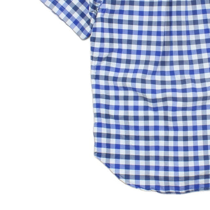 Mens Shirt Short Sleeve Button Down Check