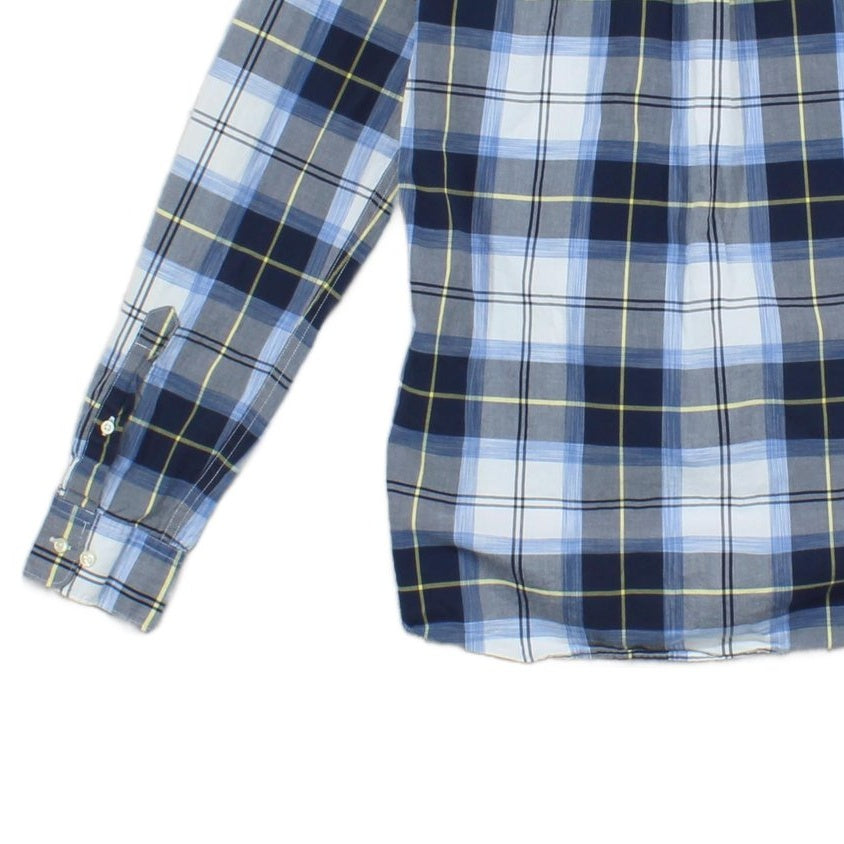 Mens Check Shirt Long Sleeve Button Up Tailored Fit