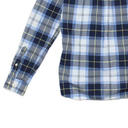 Mens Check Shirt Long Sleeve Button Up Tailored Fit