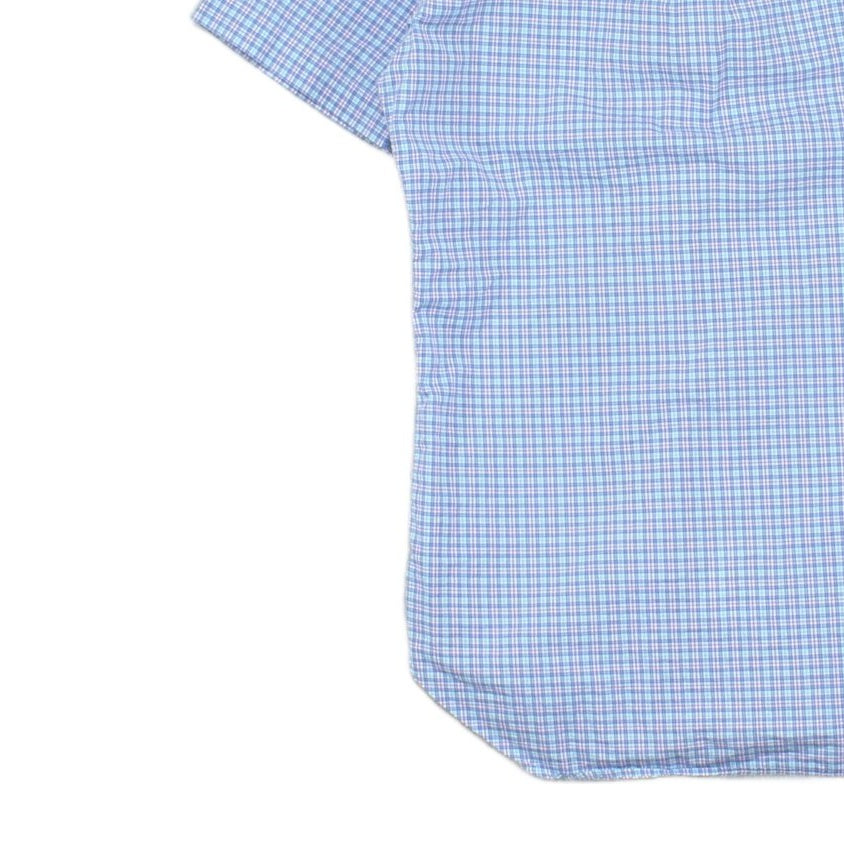 Mens Shirt Gingham Short Sleeve Classic