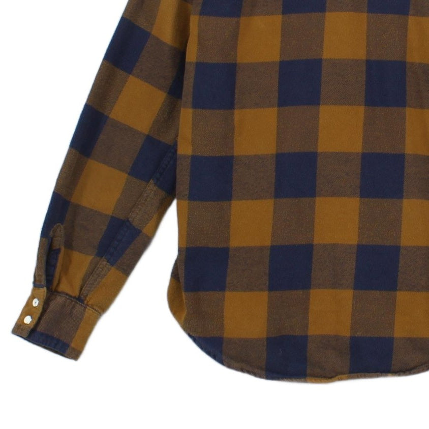 Mens Flannel Plaid Shirt Snap Long Sleeve