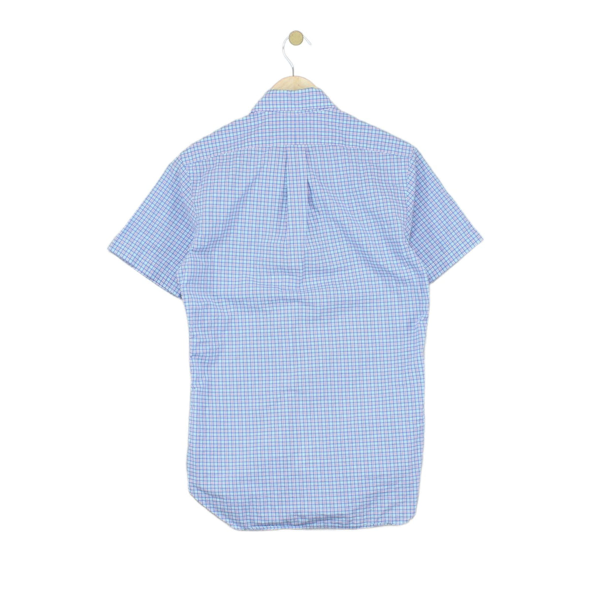 Mens Shirt Gingham Short Sleeve Classic