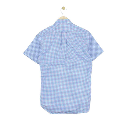 Mens Shirt Gingham Short Sleeve Classic