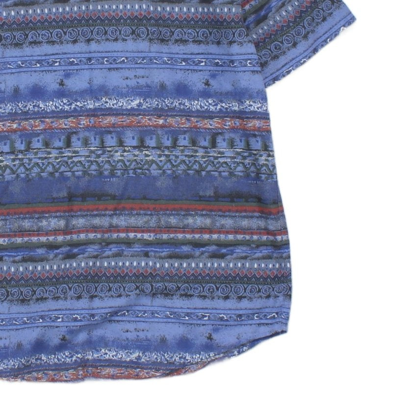 Mens Patterned Shirt Casual Short Sleeve Viscose Cotton