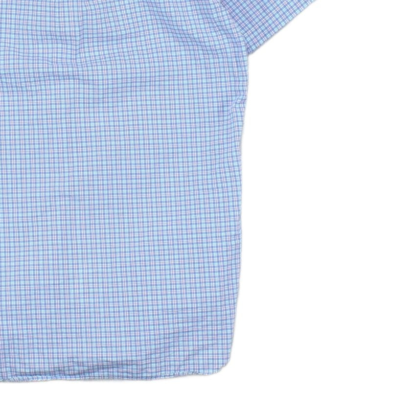 Mens Shirt Gingham Short Sleeve Classic