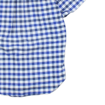 Mens Shirt Short Sleeve Button Down Check