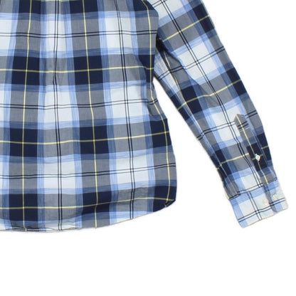 Mens Check Shirt Long Sleeve Button Up Tailored Fit